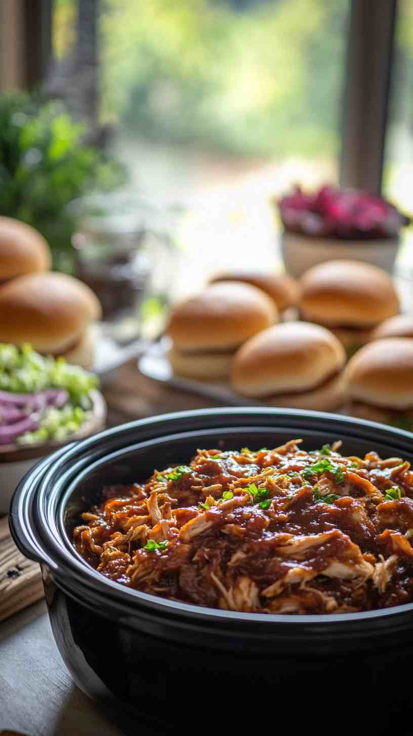 Slow-Cooker BBQ Chicken Sliders