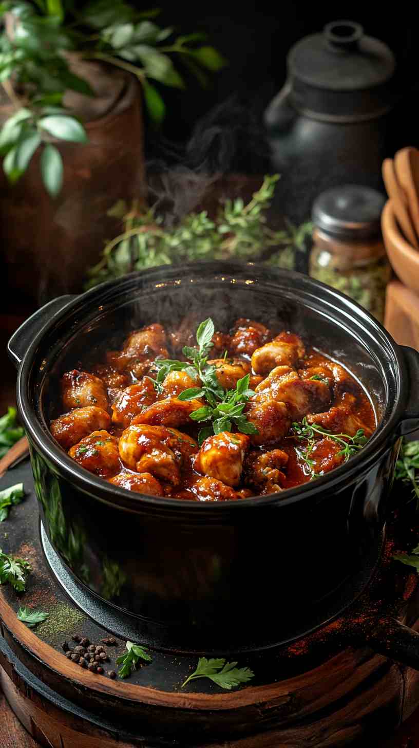 Smoky Maple BBQ Chicken in the Crockpot