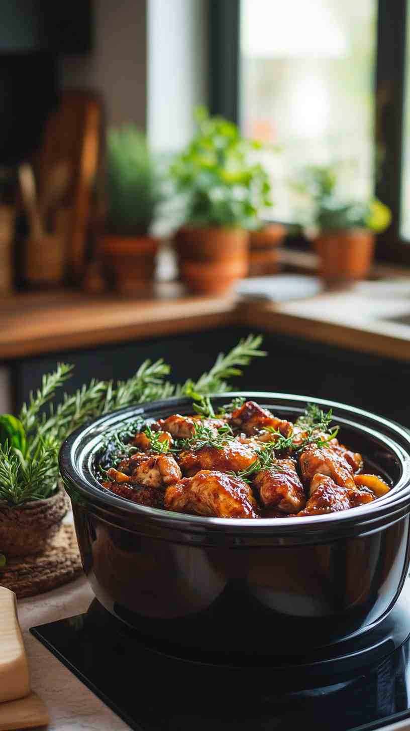 Smoky Maple BBQ Chicken in the Crockpot