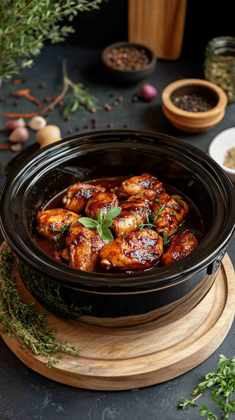 Smoky Maple BBQ Chicken in the Crockpot