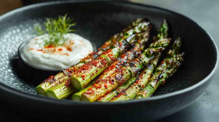Spicy Air Fried Asparagus with Chili Flakes