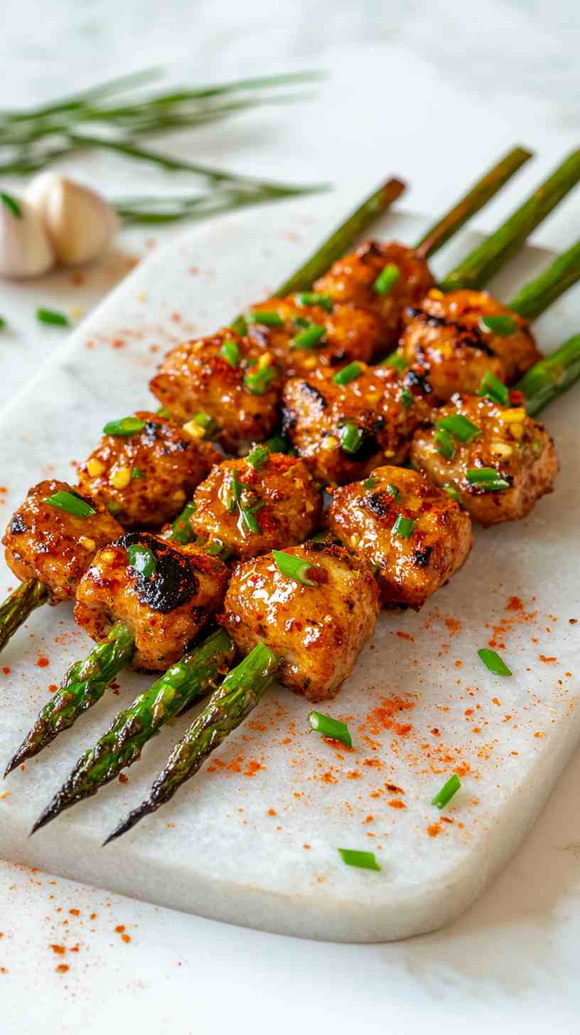 Spicy Air Fried Asparagus with Chili Flakes