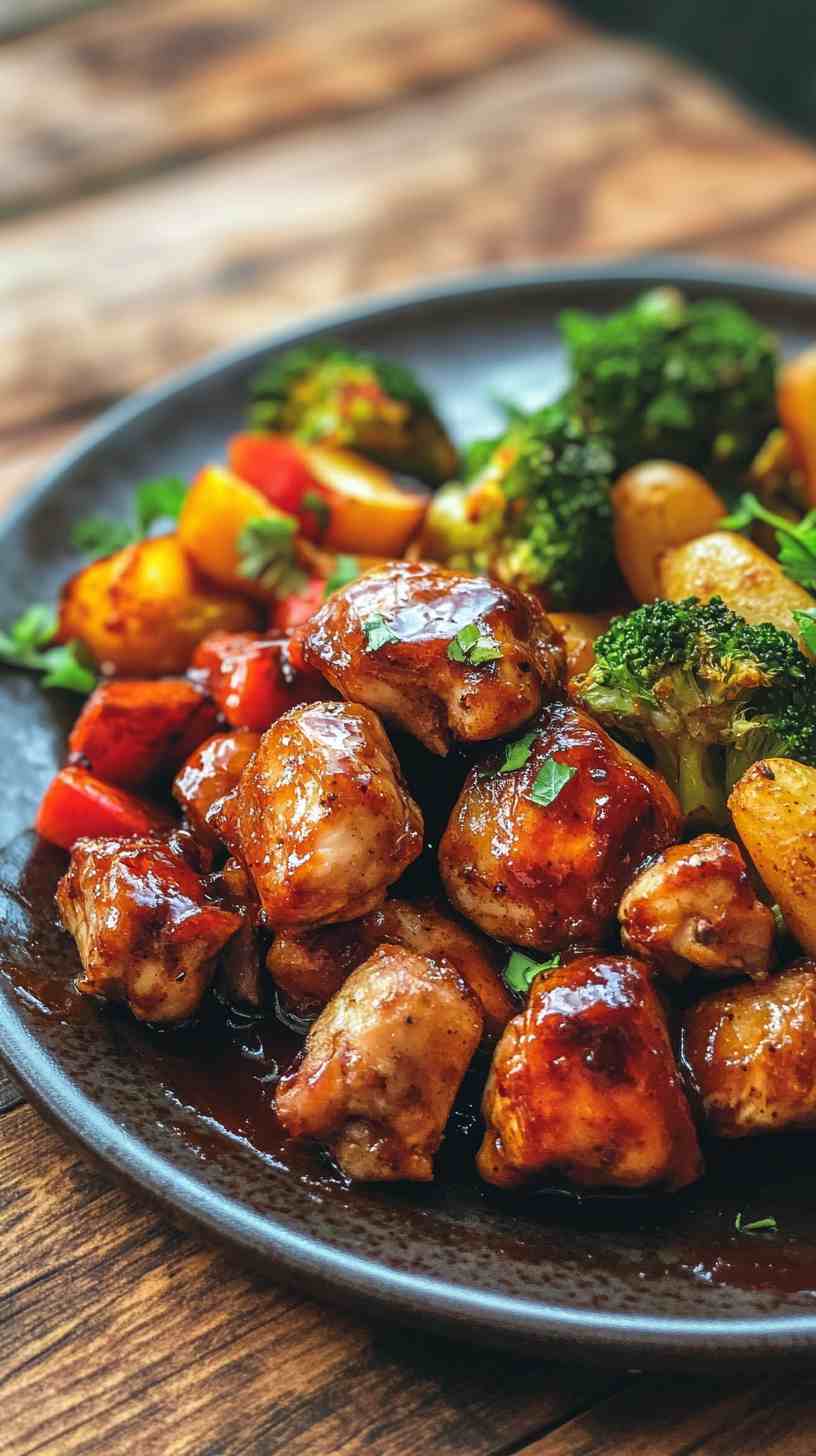Sticky Honey Garlic BBQ Chicken in the Slow Cooker