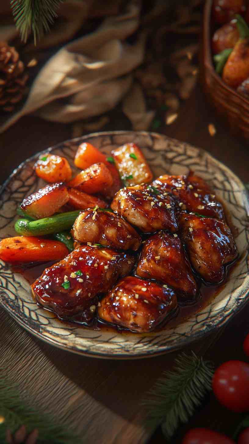 Sticky Honey Garlic BBQ Chicken in the Slow Cooker