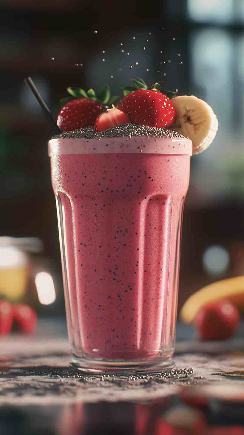 Strawberry Banana Burst of Energy Smoothie
