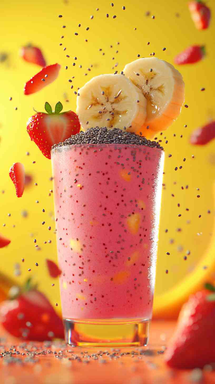 Strawberry Banana Burst of Energy Smoothie