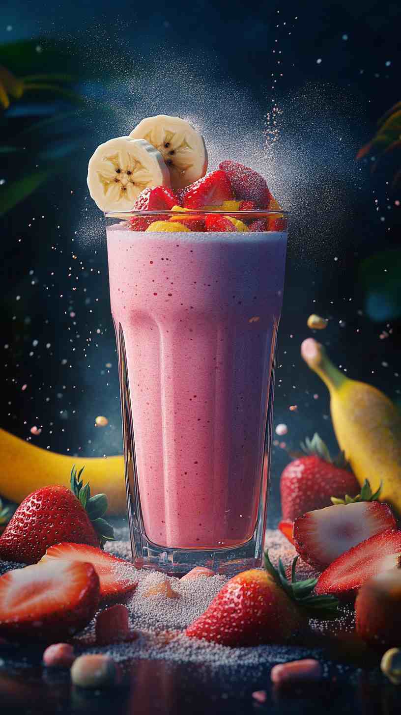Strawberry Banana Protein Punch Smoothie