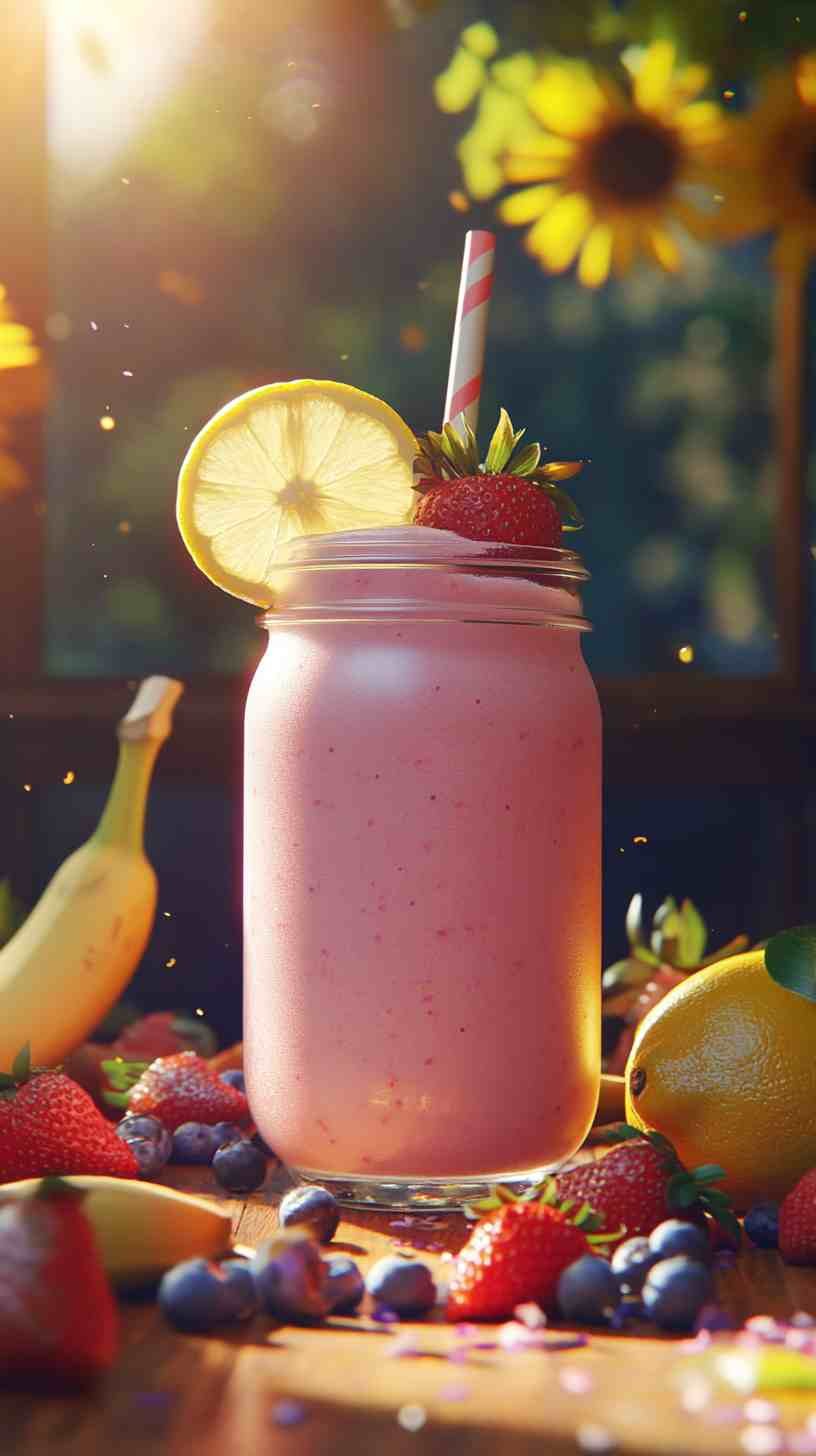Sunshine Strawberry Banana Shake Smoothie