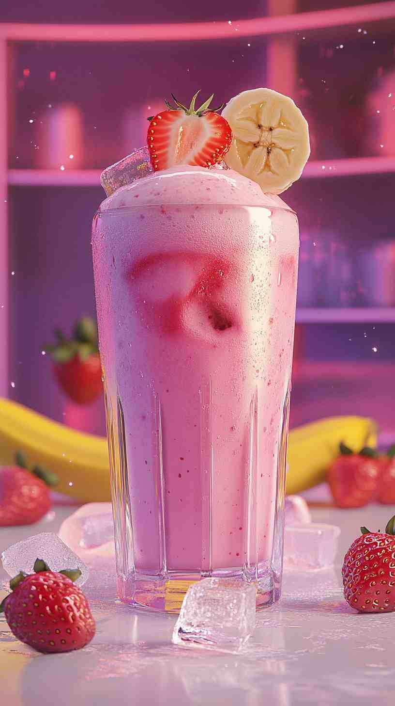 Sunshine Strawberry Banana Shake Smoothie