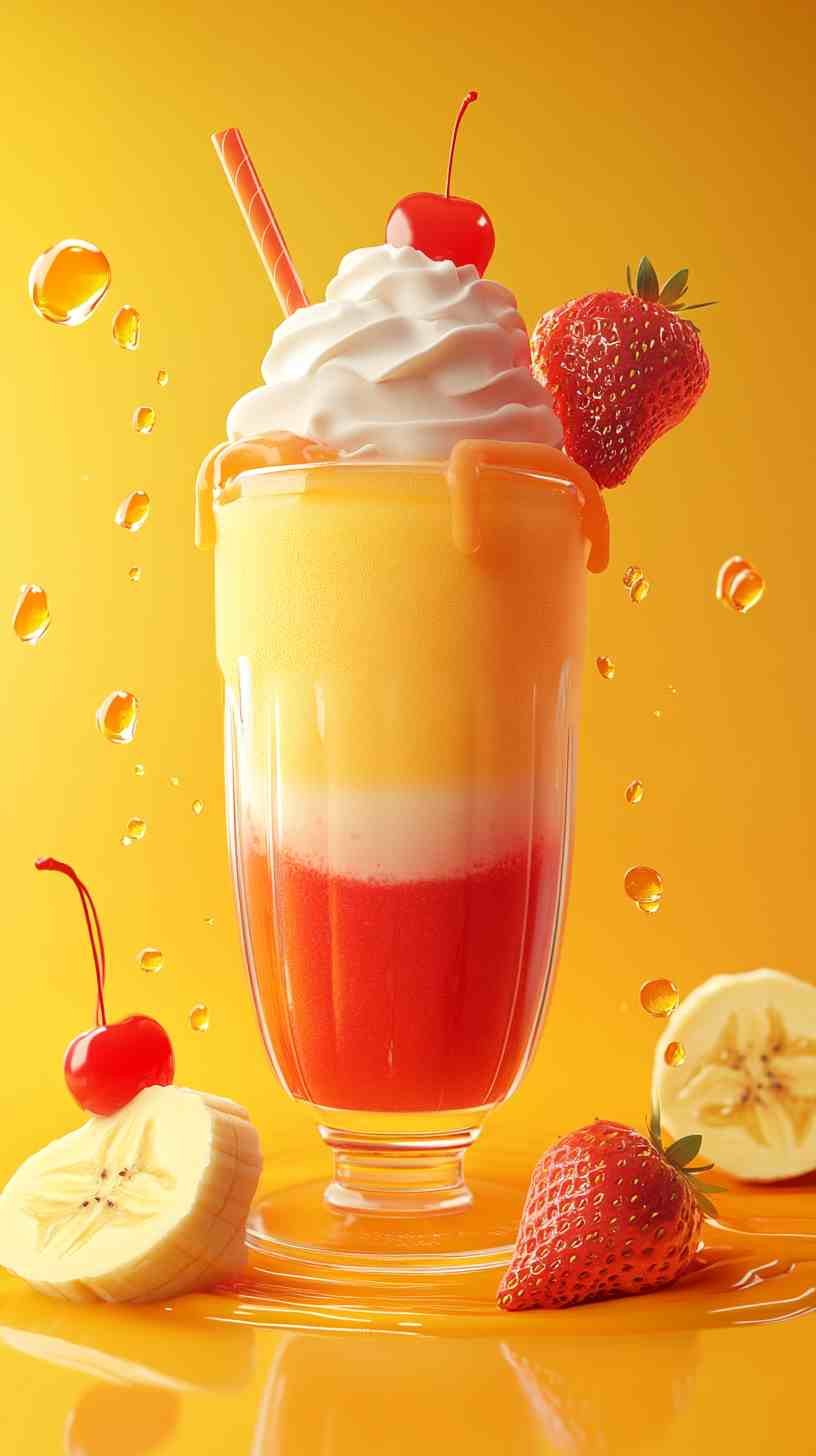 Sunshine Strawberry Banana Shake Smoothie