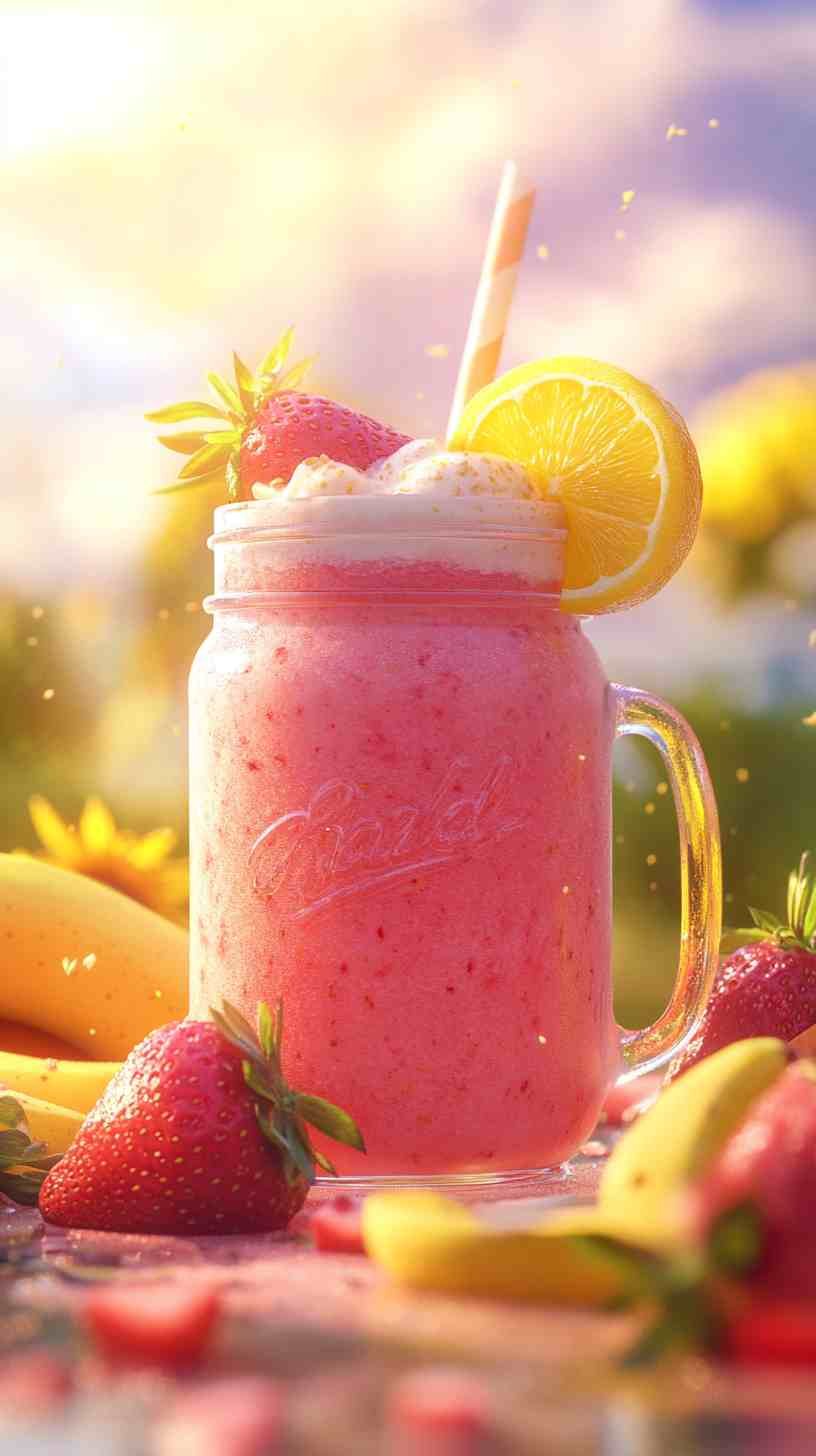 Sunshine Strawberry Banana Shake Smoothie