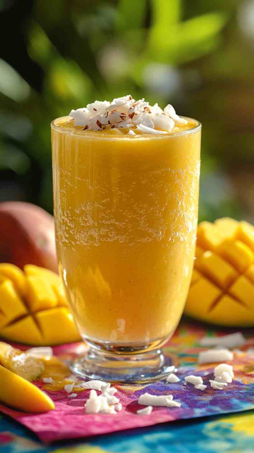 Tropical Mango and Coconut Breeze Smoothie