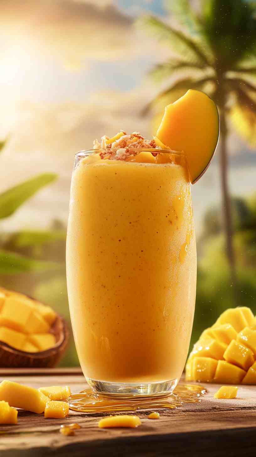Tropical Mango and Coconut Breeze Smoothie