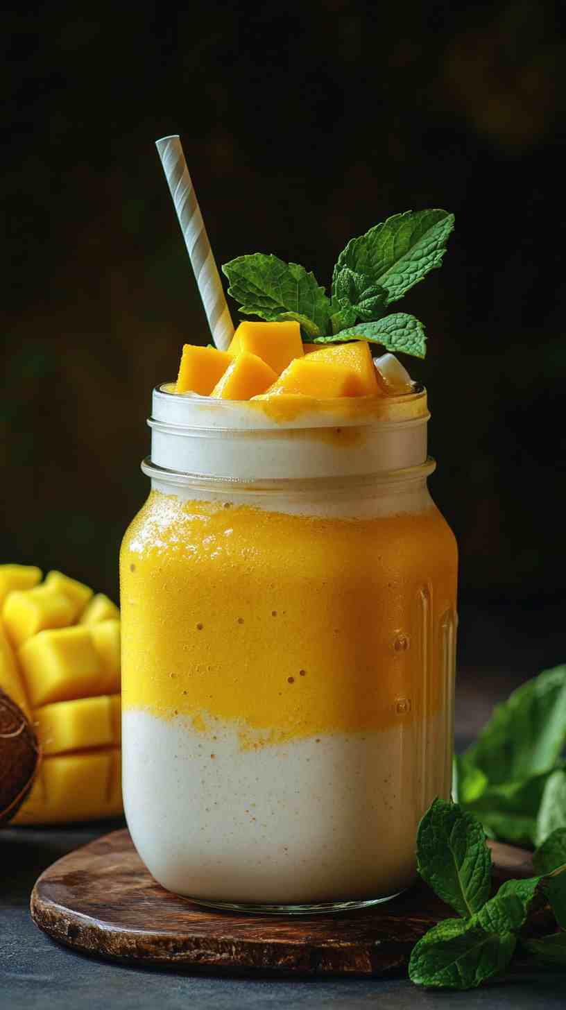 Tropical Mango and Coconut Breeze Smoothie