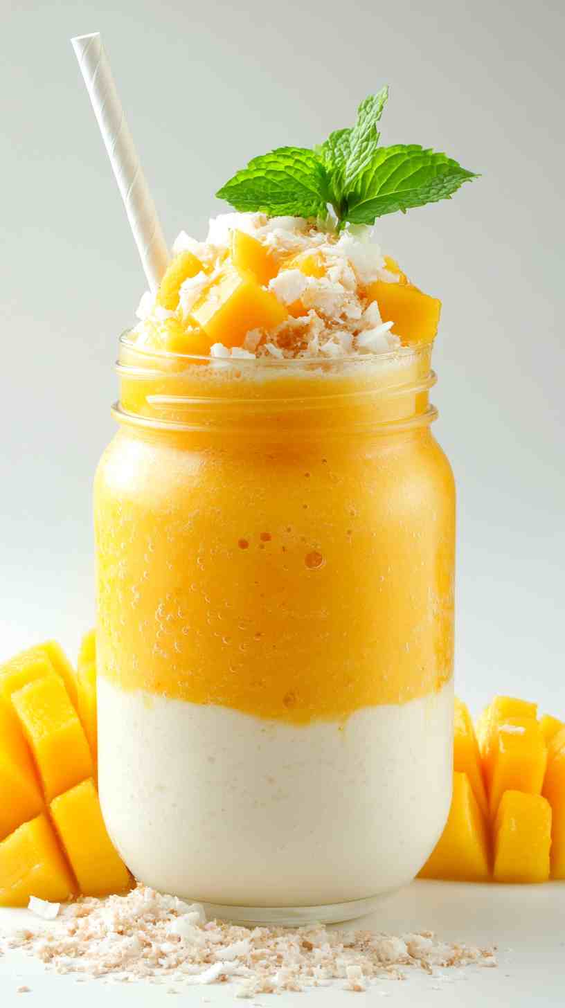 Tropical Mango and Coconut Breeze Smoothie