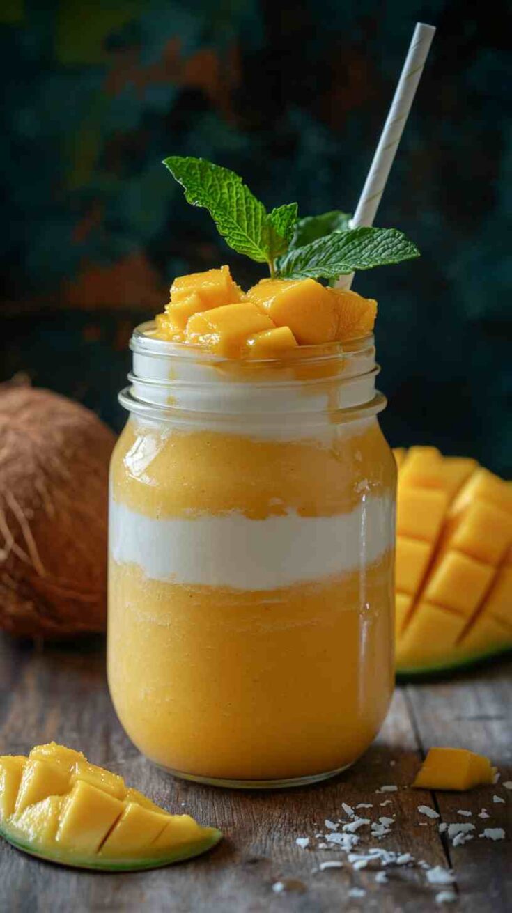 Tropical Mango and Coconut Breeze Smoothie