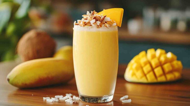 Tropical Mango and Coconut Breeze Smoothie