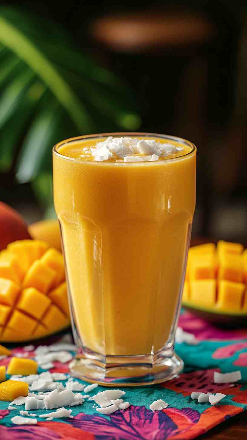 Tropical Mango and Coconut Breeze Smoothie