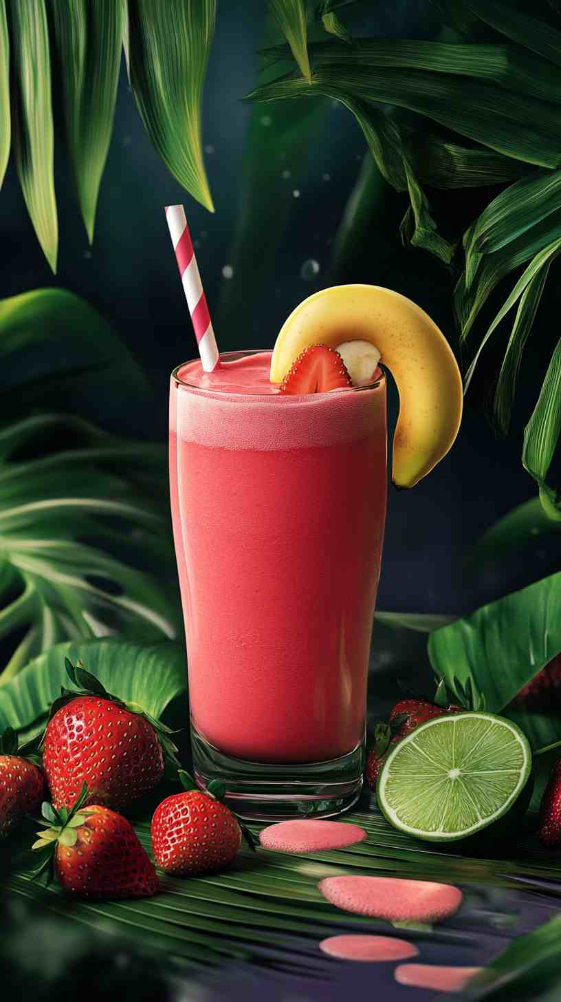 Tropical Strawberry Banana Cooler Smoothie
