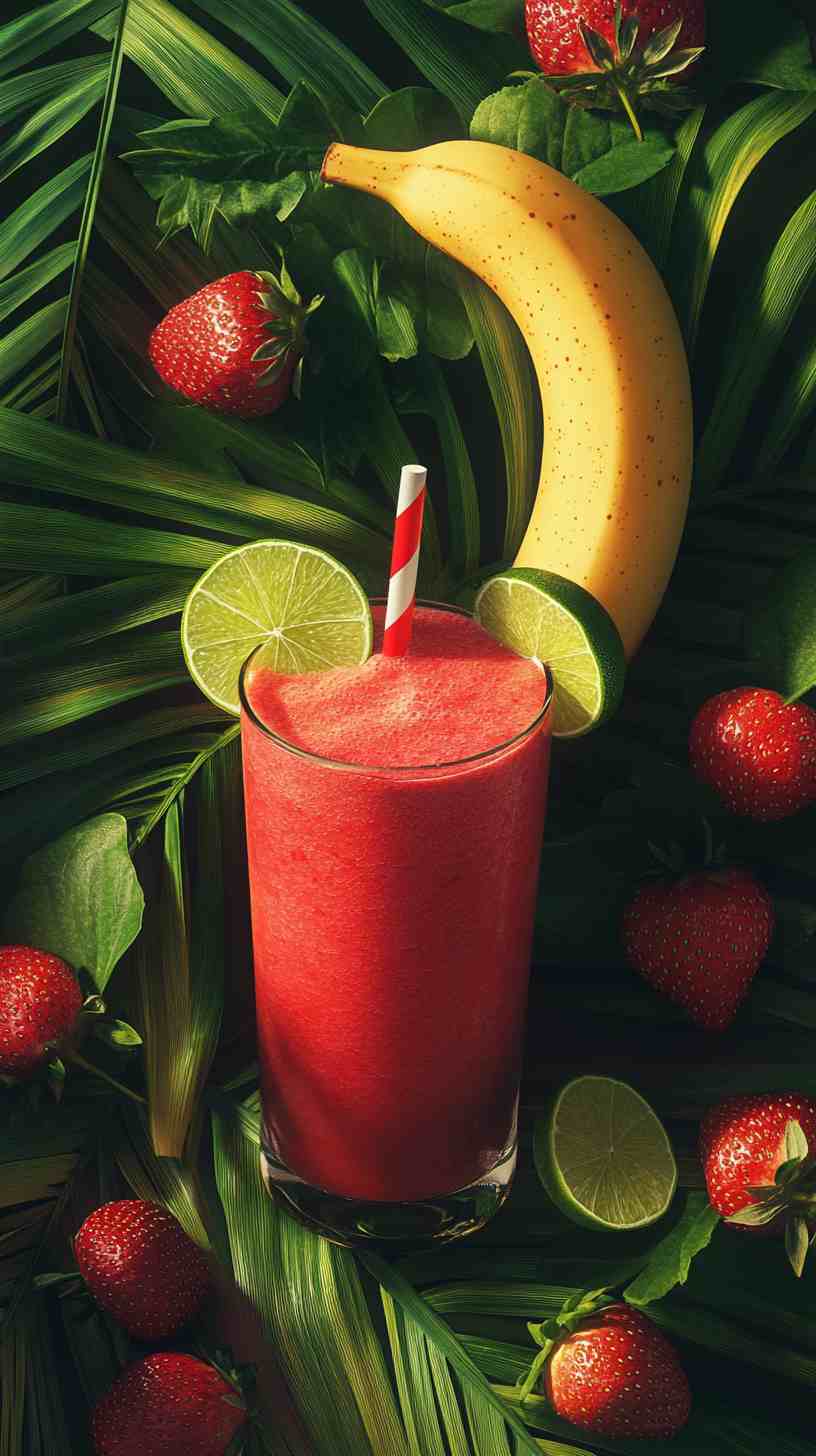 Tropical Strawberry Banana Cooler Smoothie
