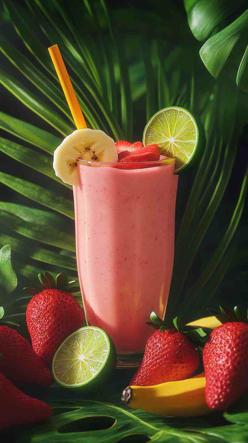 Tropical Strawberry Banana Cooler Smoothie