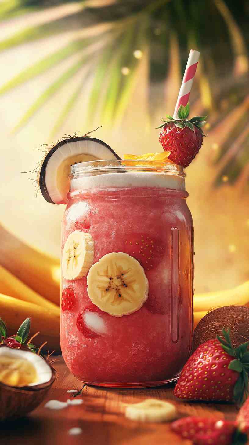 Tropical Strawberry Banana Cooler Smoothie