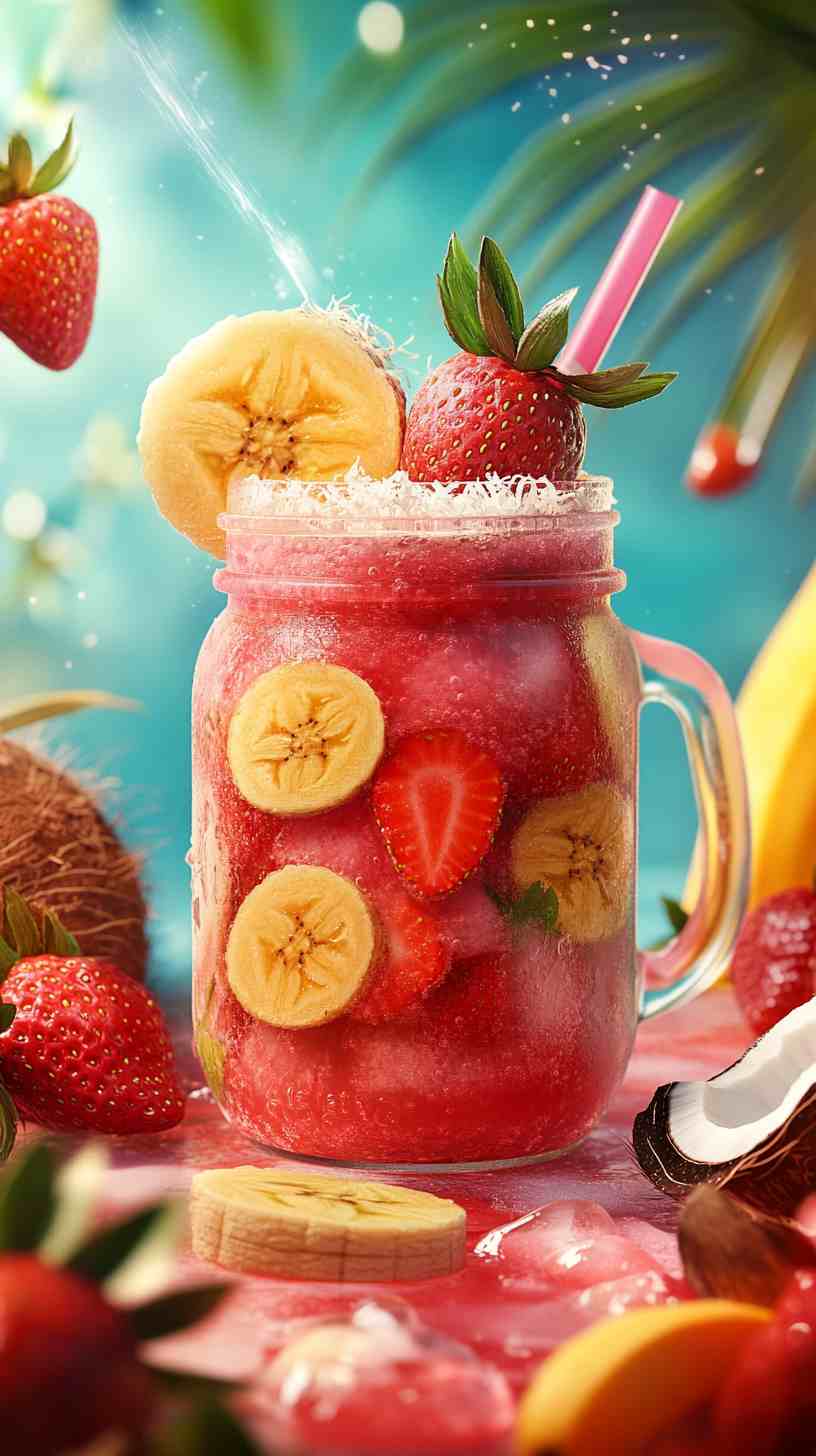 Tropical Strawberry Banana Cooler Smoothie