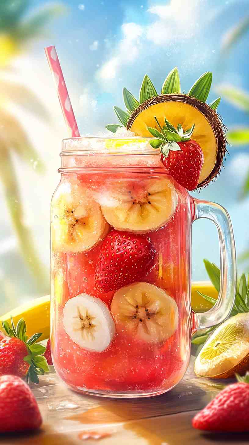 Tropical Strawberry Banana Cooler Smoothie