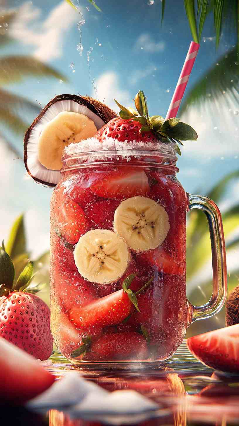 Tropical Strawberry Banana Cooler Smoothie