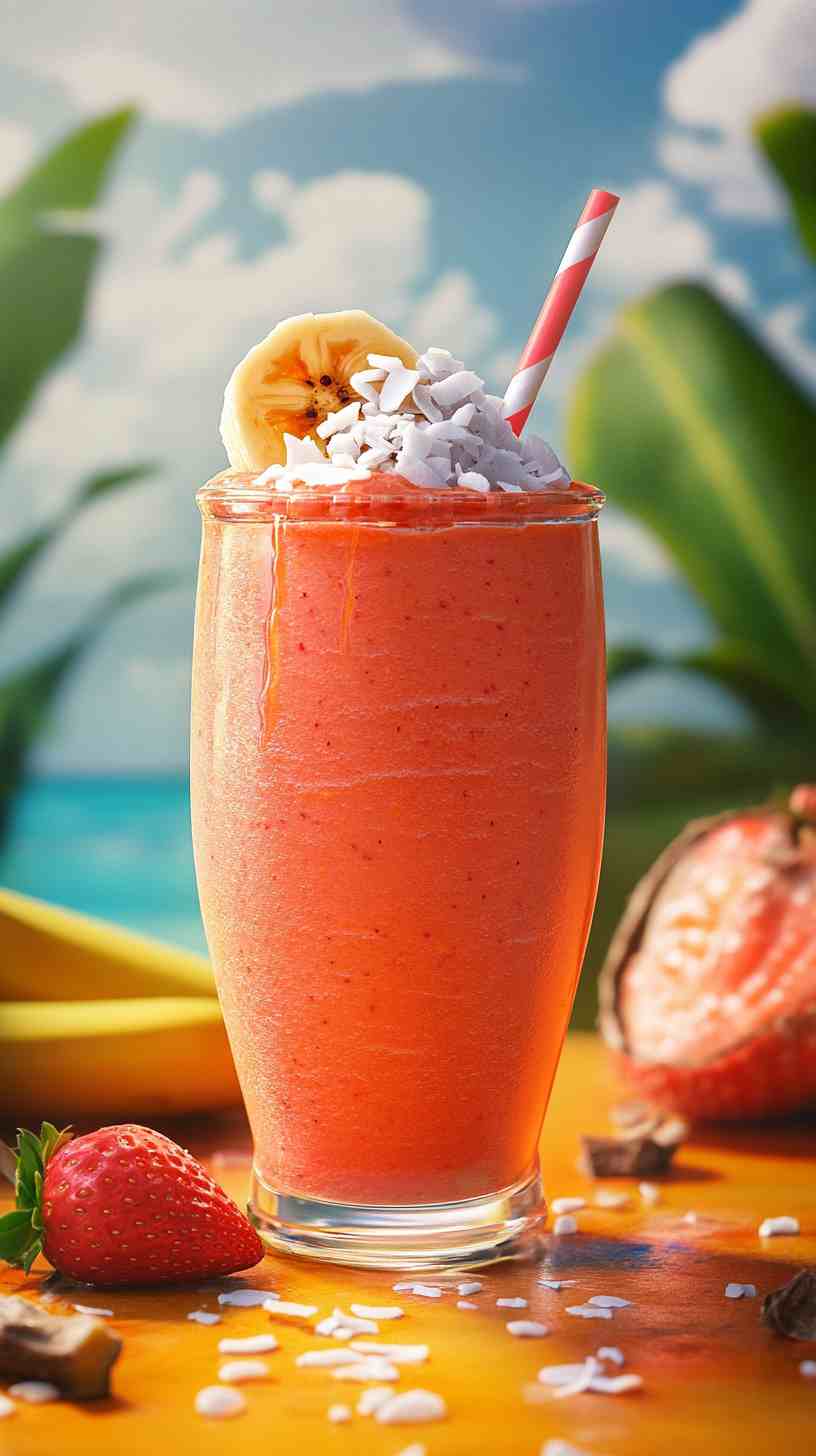 Tropical Twist Strawberry Banana Smoothie