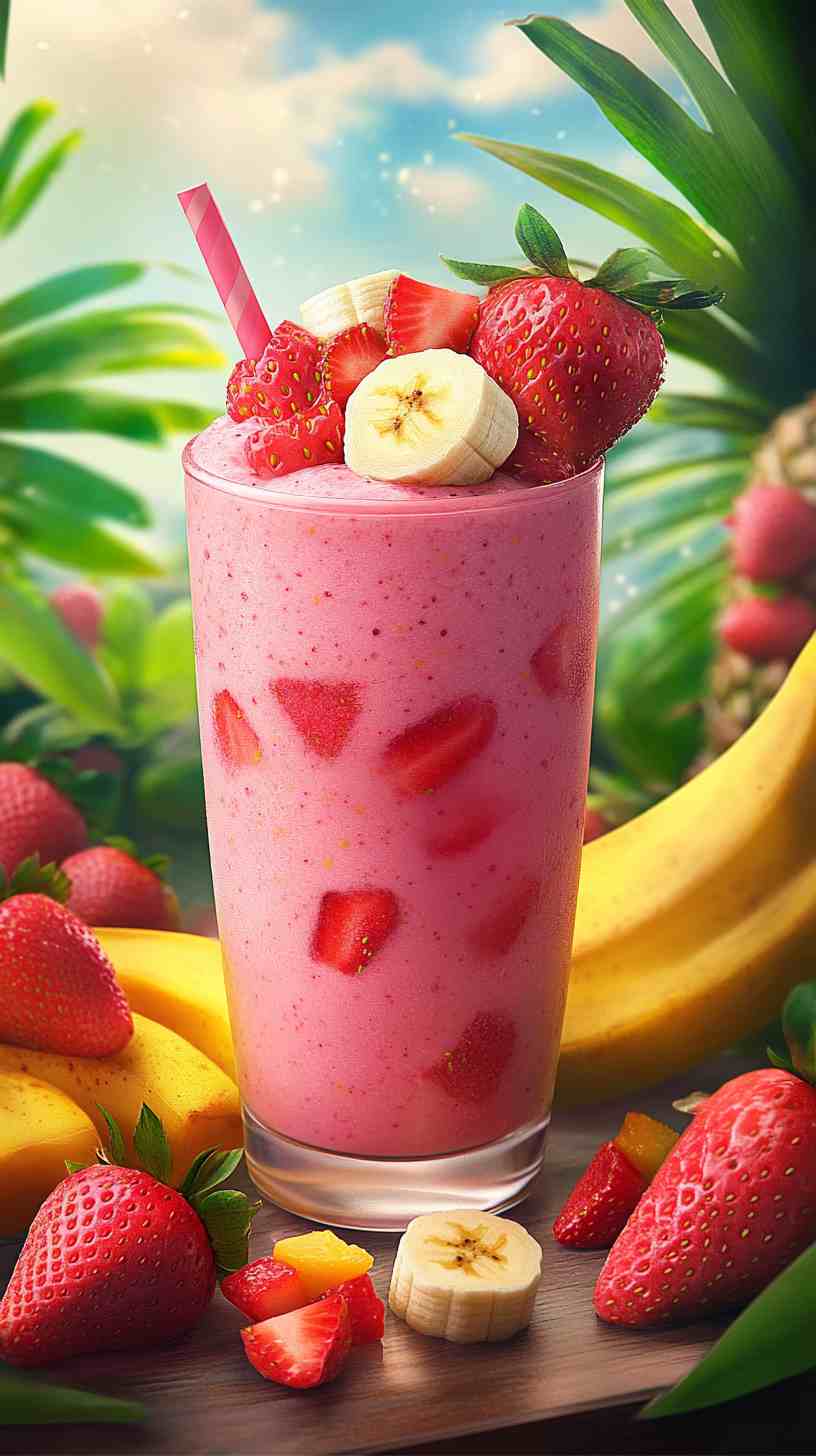 Tropical Twist Strawberry Banana Smoothie