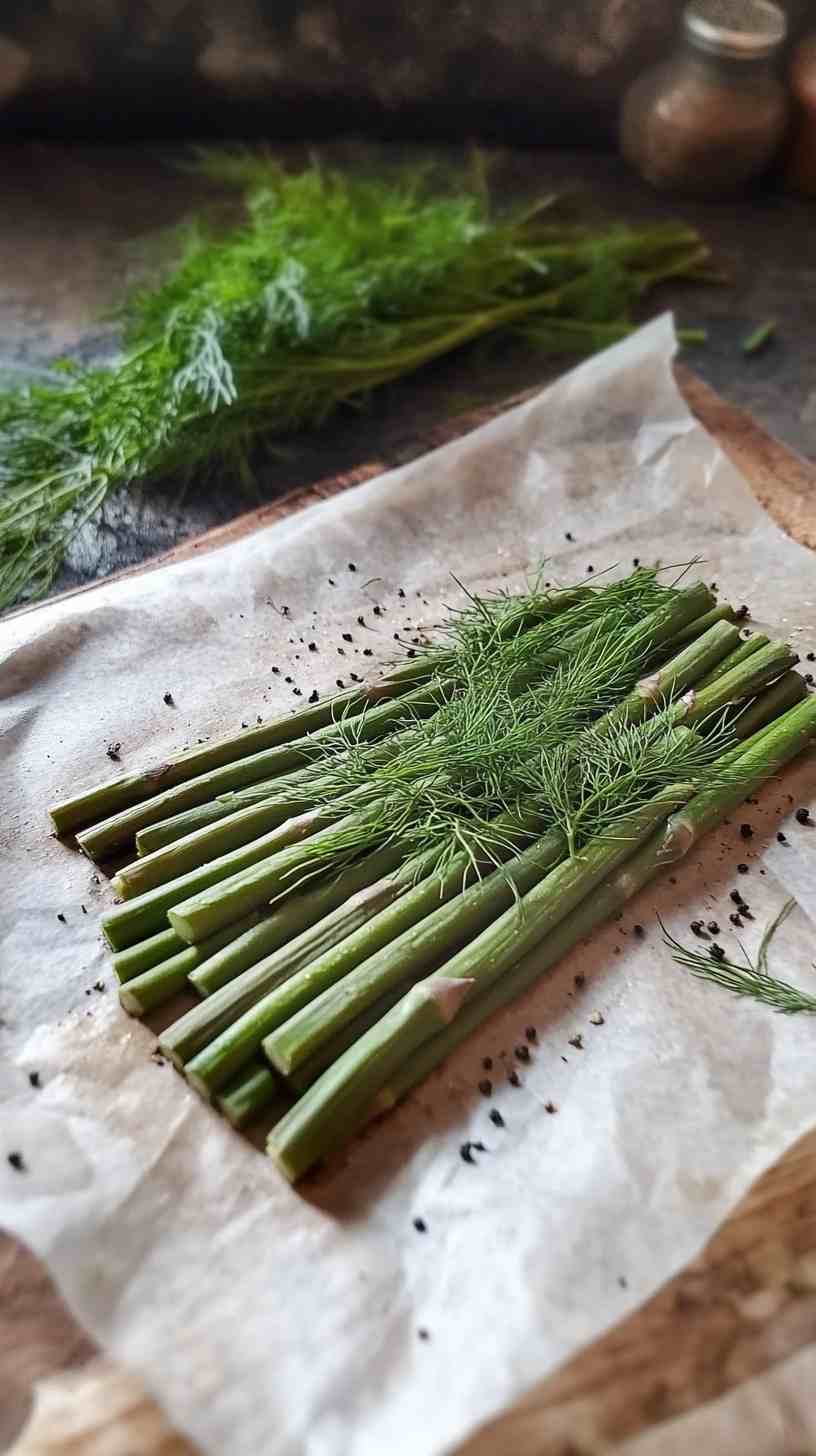 Air Fryer Asparagus with Fresh Dill