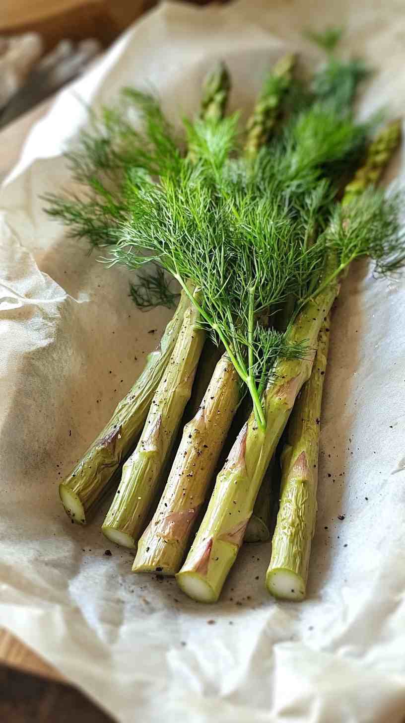 Air Fryer Asparagus with Fresh Dill