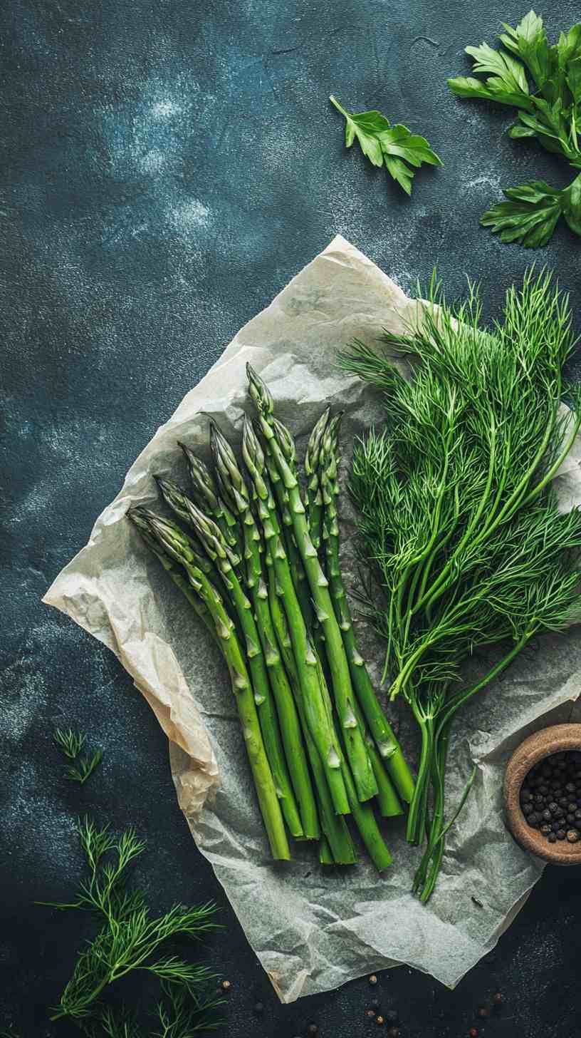 Air Fryer Asparagus with Fresh Dill