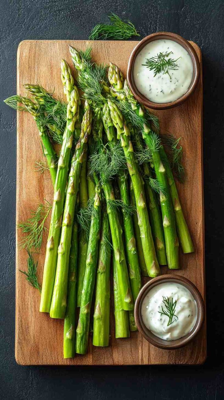 Air Fryer Asparagus with Fresh Dill