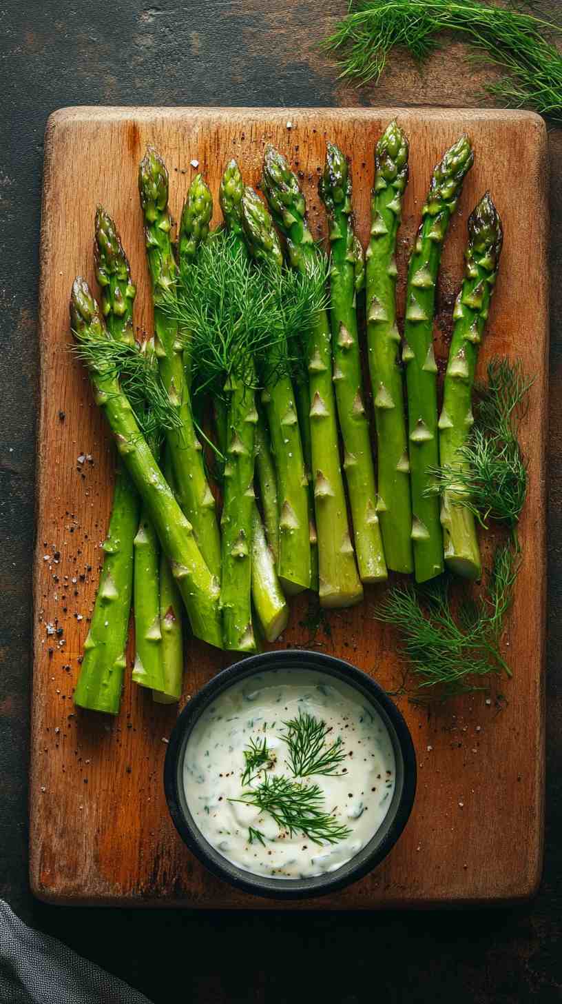 Air Fryer Asparagus with Fresh Dill