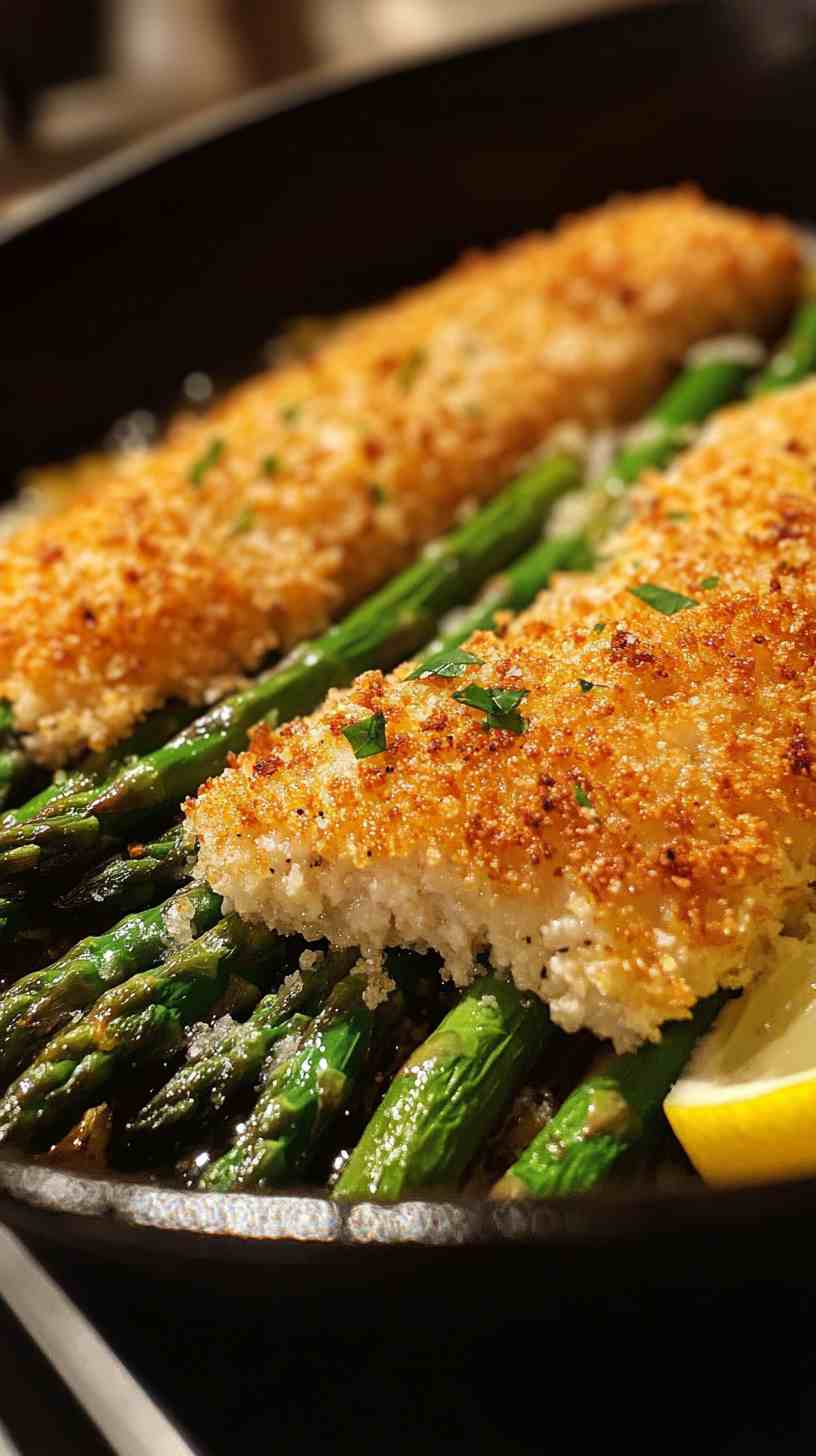 Air Fryer Asparagus with Panko and Parmesan
