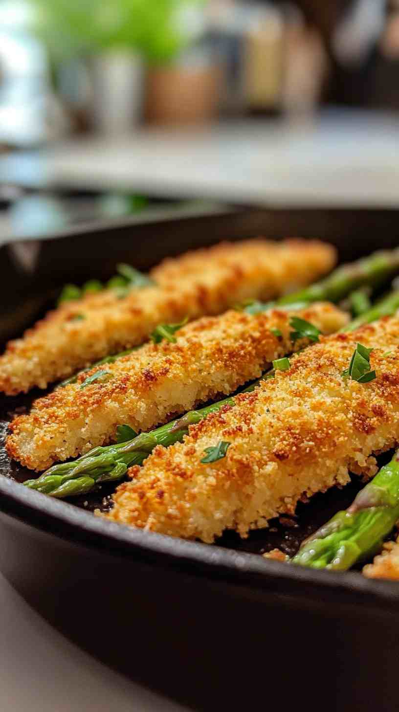 Air Fryer Asparagus with Panko and Parmesan