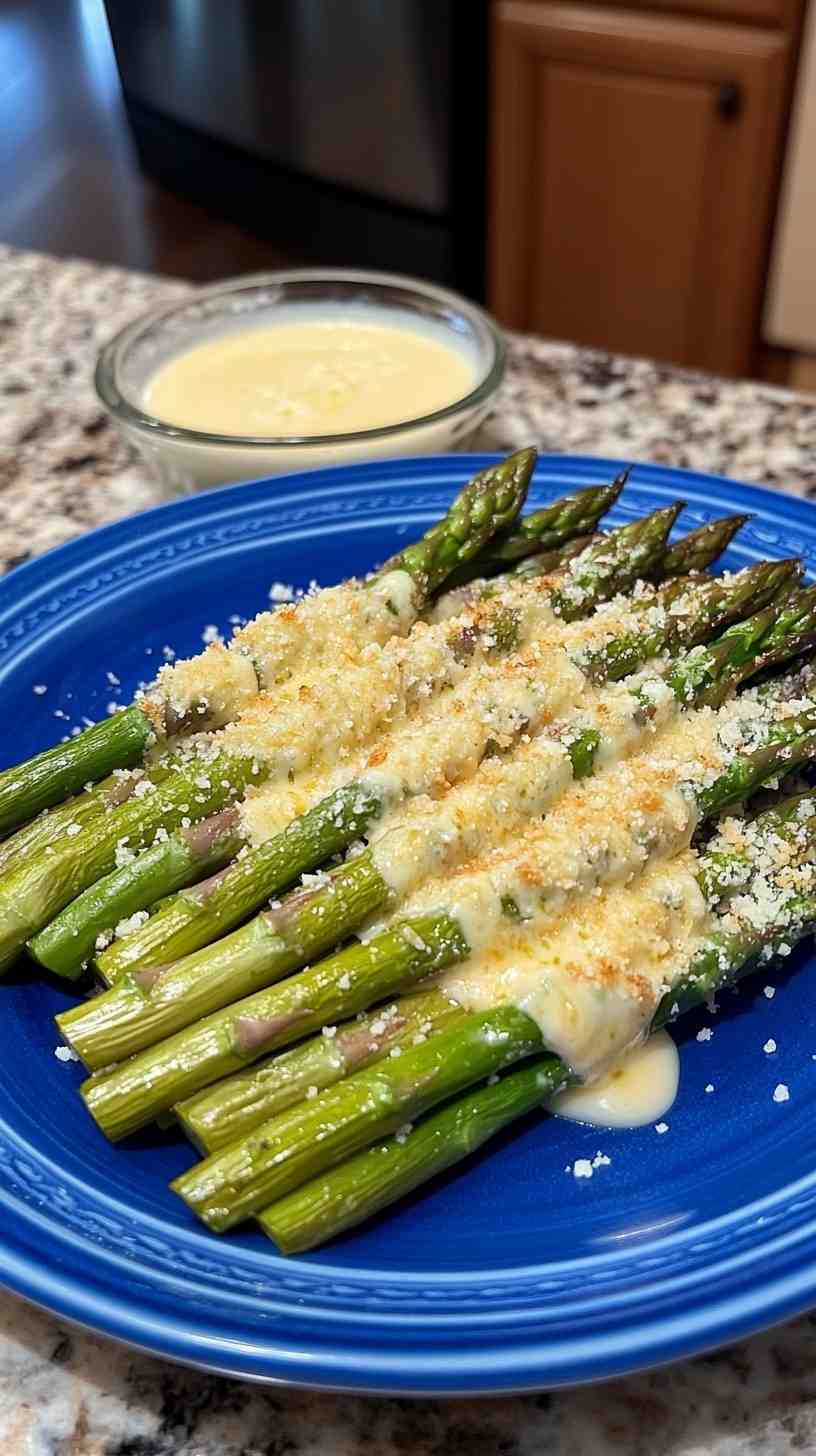 Air Fryer Asparagus with Panko and Parmesan