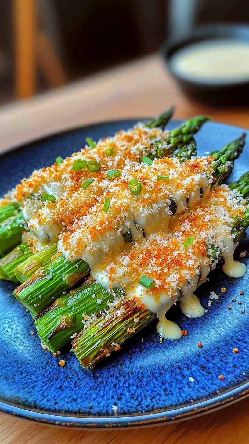 Air Fryer Asparagus with Panko and Parmesan