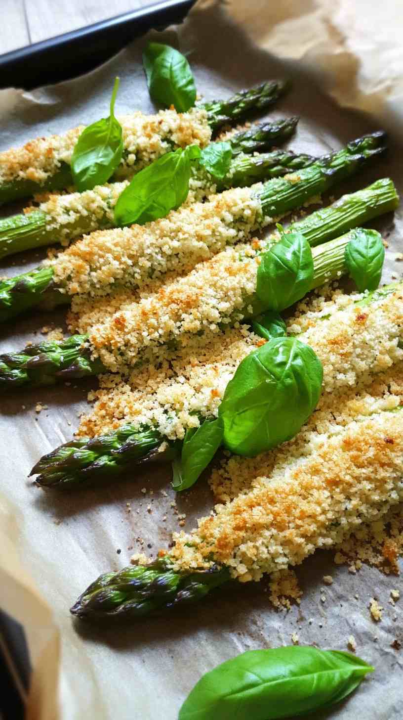 Air Fryer Asparagus with Panko and Parmesan