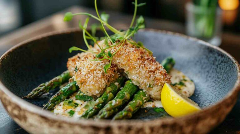 Air Fryer Asparagus with Panko and Parmesan
