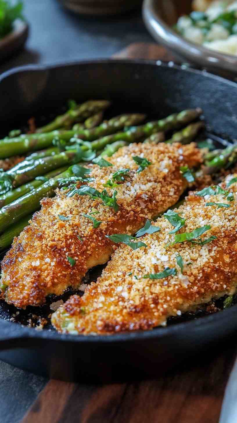 Air Fryer Asparagus with Panko and Parmesan