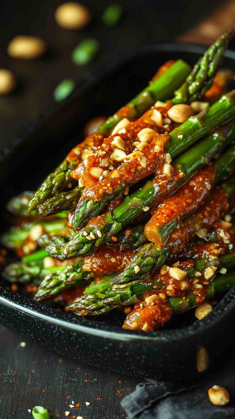 Air Fryer Asparagus with a Sweet Chili Sauce
