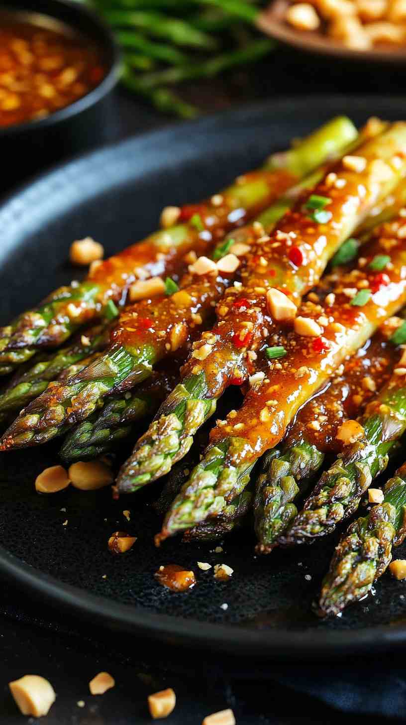 Air Fryer Asparagus with a Sweet Chili Sauce