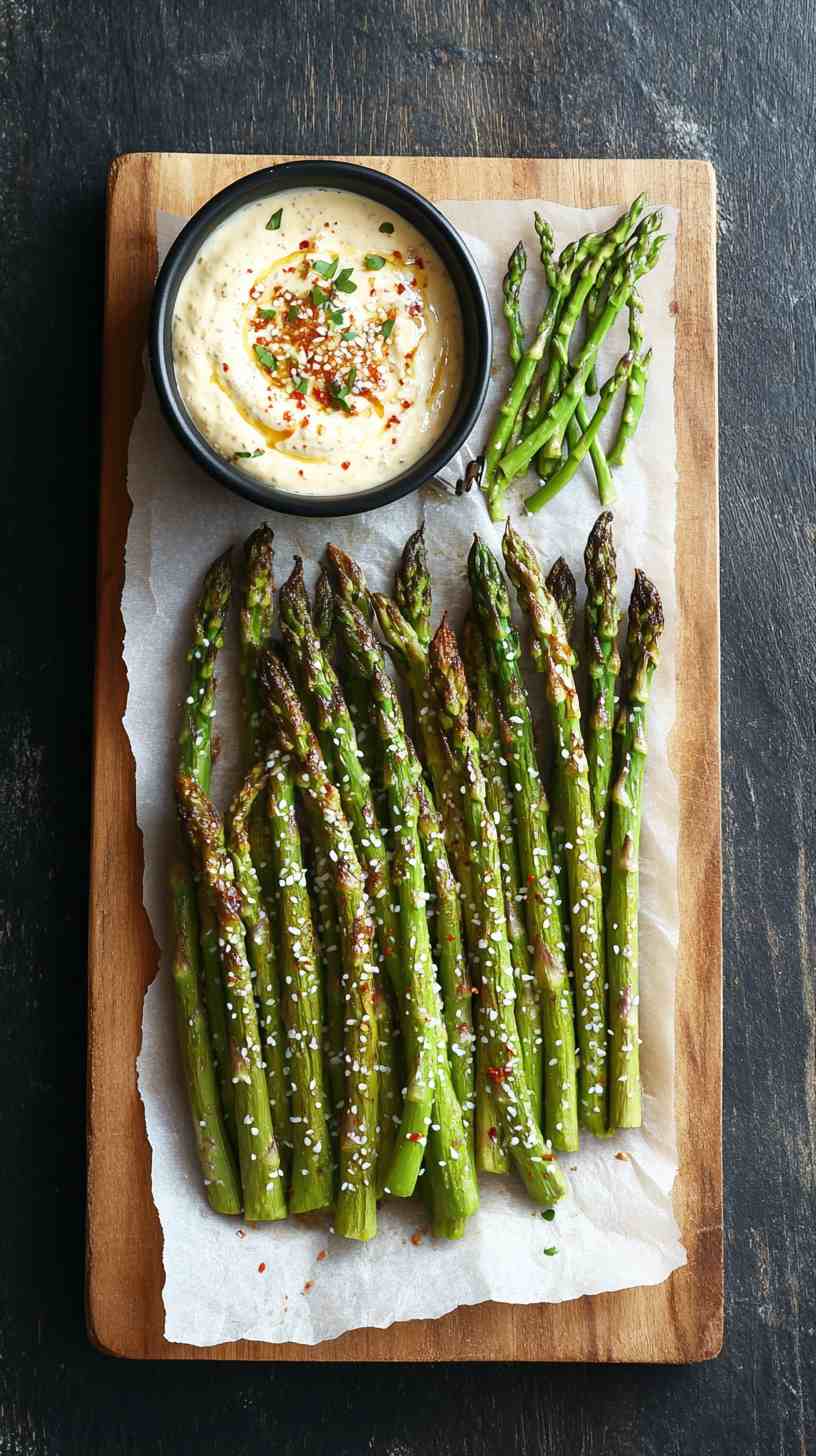 Air Fryer Asparagus with a Sweet Chili Sauce