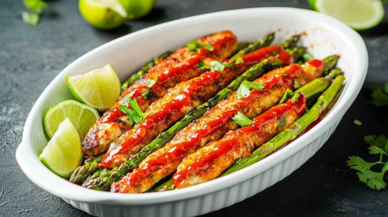 Air Fryer Asparagus with a Sweet Chili Sauce