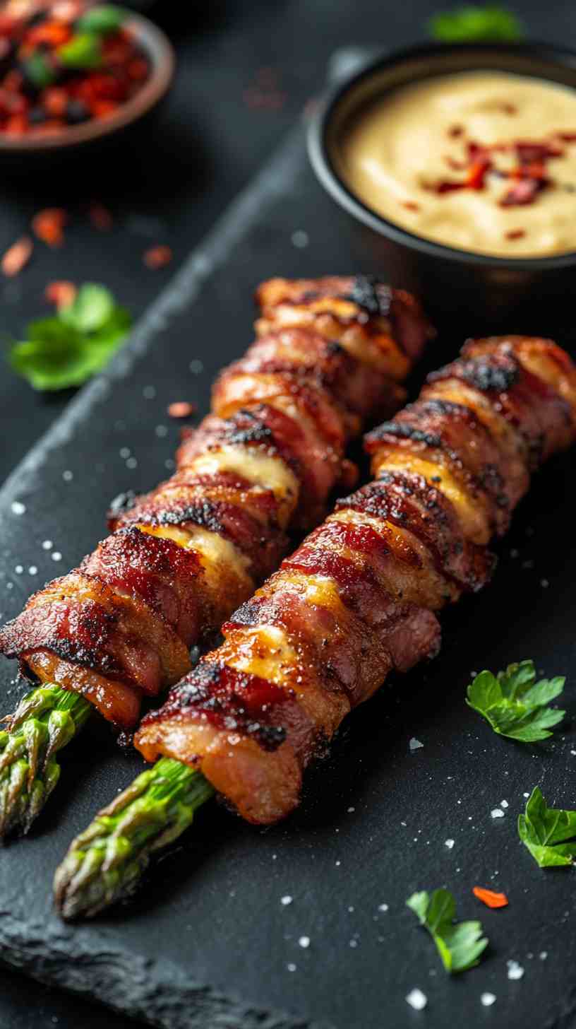 Air Fryer Bacon-Wrapped Asparagus Bundles