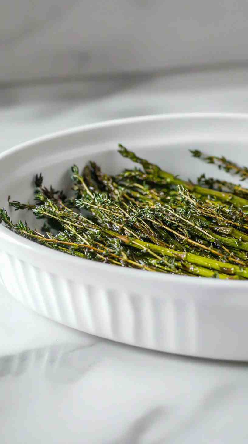 Air Fryer Roasted Asparagus with Herbs