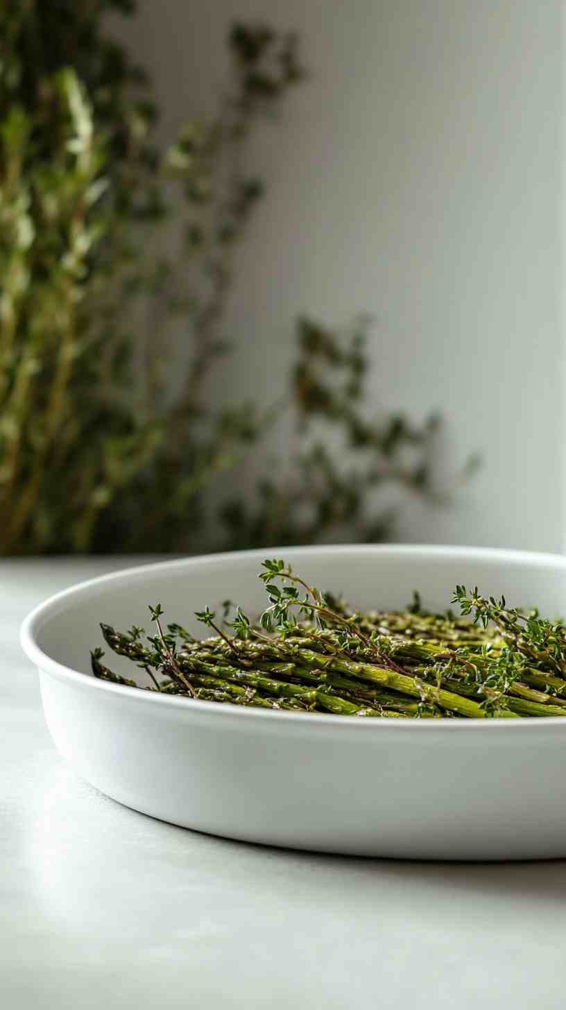 Air Fryer Roasted Asparagus with Herbs